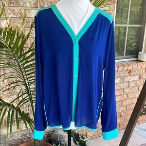 FOREVER 21 Blue and Teal Women's Button-Up Top….451